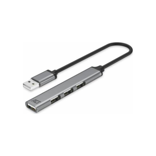 ACT AC6225 interface hub USB 2.0 480 Mbit/s Grijs