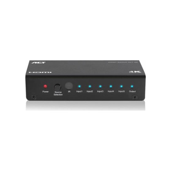 ACT 5 x 1 HDMI switch, 3D and 4K support, remote control