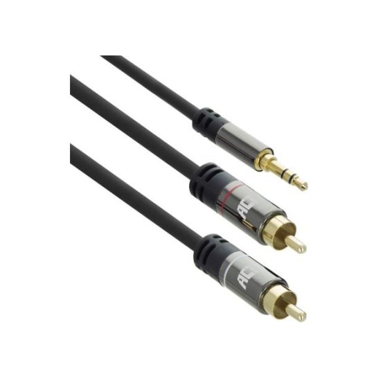 ACT AC3607 audio kabel 5 m 2 x RCA 3.5mm Zwart