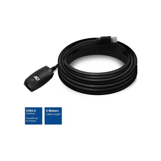 ACT AC6005 USB 2.0 Signaalversterker, 5 meter