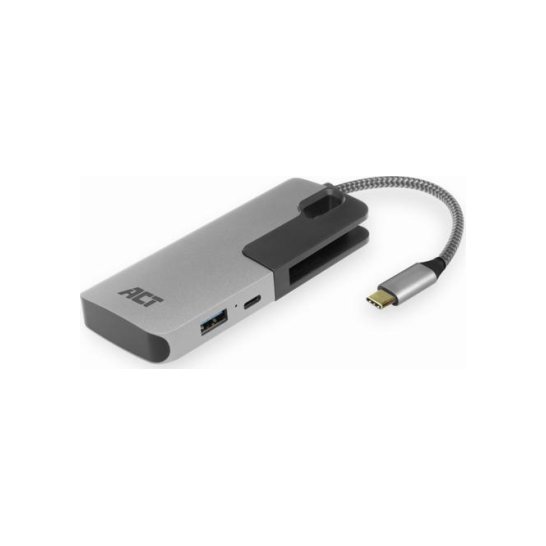 ACT AC7052 USB-C Hub 3 port met cardreader en PD pass throug