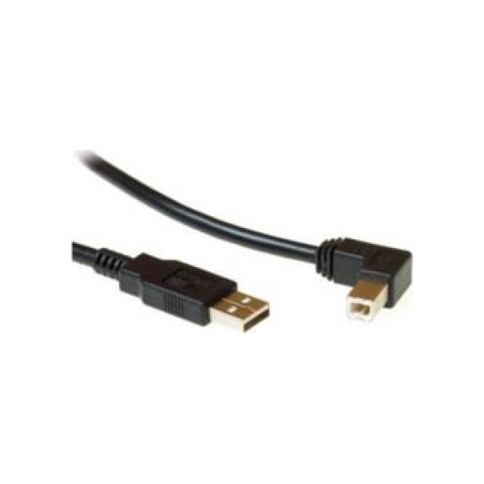 ACT USB 2.0 aansluitkabel USB a male - USB B male (haaks)