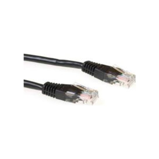 ACT Zwarte 0,5 meter UTP CAT5E patchkabel met RJ45 connector