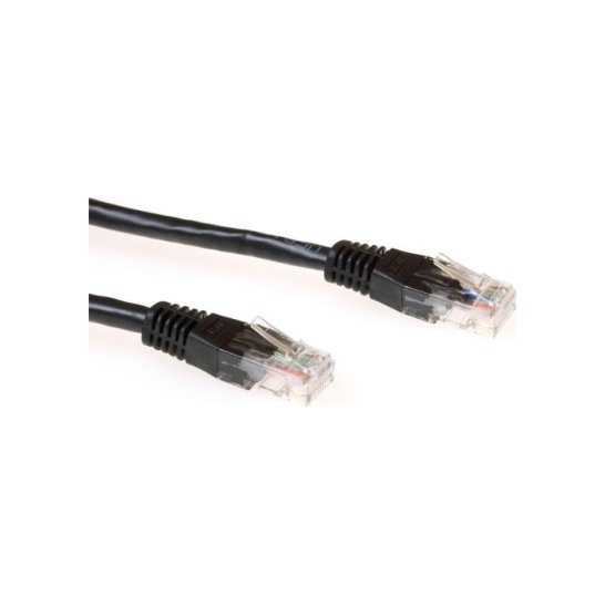 ACT Zwarte 0,5 meter UTP CAT6 patchkabel met RJ45 connectore