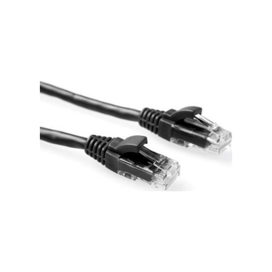 ACT Zwarte 1,5 meter U/UTP CAT6 patchkabel met RJ45 connecto