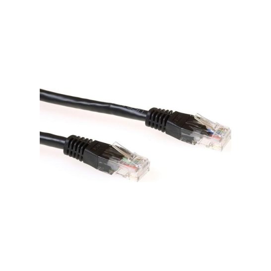 ACT Zwarte 1 meter UTP CAT6 patchkabel met RJ45 connectoren