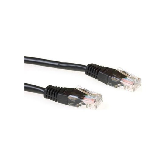 ACT Zwarte 10 meter UTP CAT6 patchkabel met RJ45 connectoren