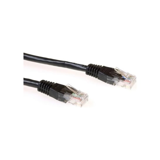 ACT Zwarte 2 meter UTP CAT6 patchkabel met RJ45 connectoren