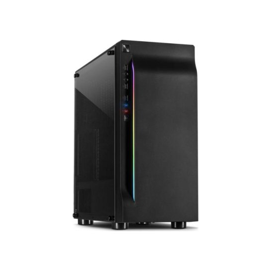 Case Inter-Tech A-3411 Creek Tower ATX Zw. ARGB sync Glass