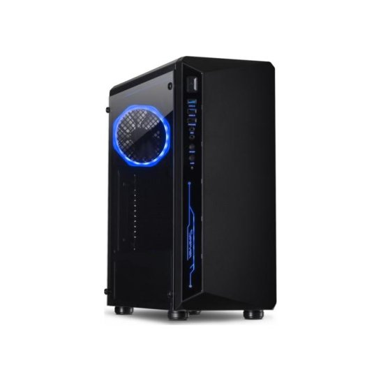 Case Inter-Tech C-3 Saphir ATX Zw. RGB Glass NO-PSU