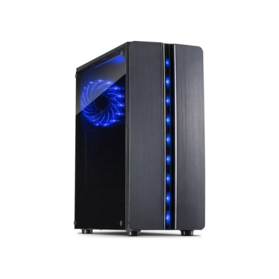 Case Inter-Tech Thunder ATX Mini Tower Zw. Blue light Acr.