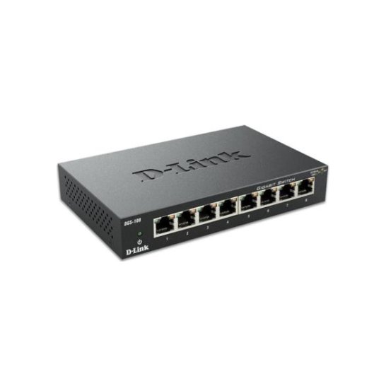 D-Link DGS-108 8-Port 10/100/1000 Desktop Switch Black