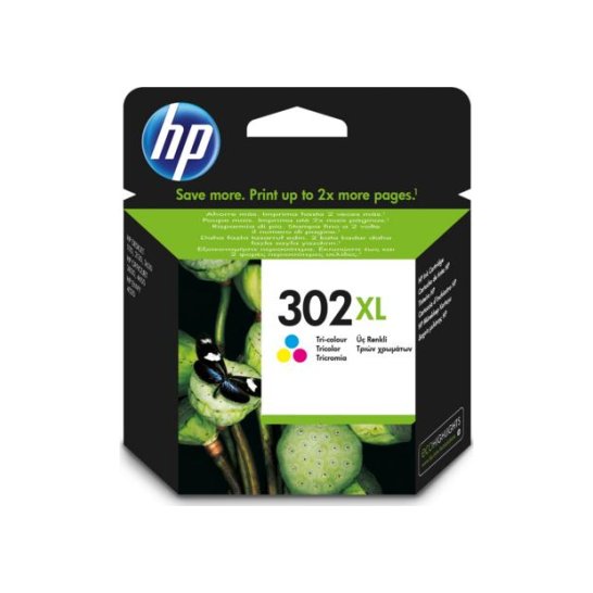 HP 302XL originele high-capacity drie-kleuren inktcartridge