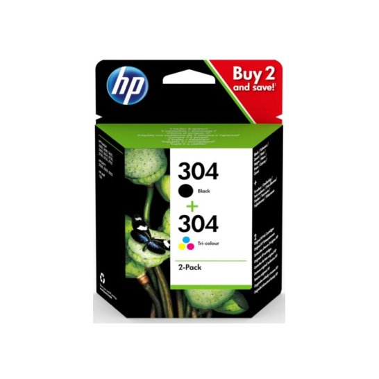 HP 304 Origineel Zwart, Cyaan, Magenta, Geel Multipack 2 stu