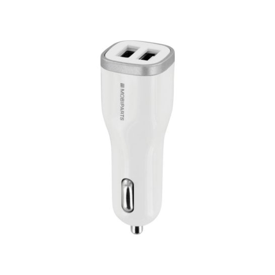 Mobiparts Car Charger Dual USB 2.4A White