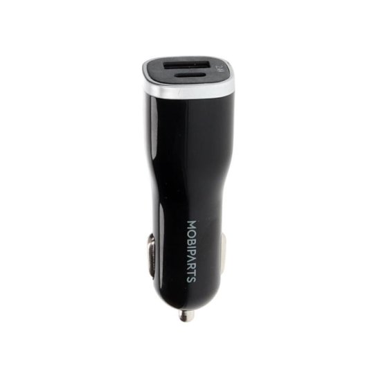 Mobiparts Car Charger Dual USB-A en USB-C 2.4A Black