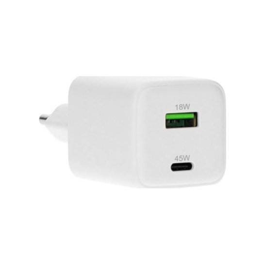 Mobiparts GaN Wall Charger USB-C/USB-A3.0/QC 45W White