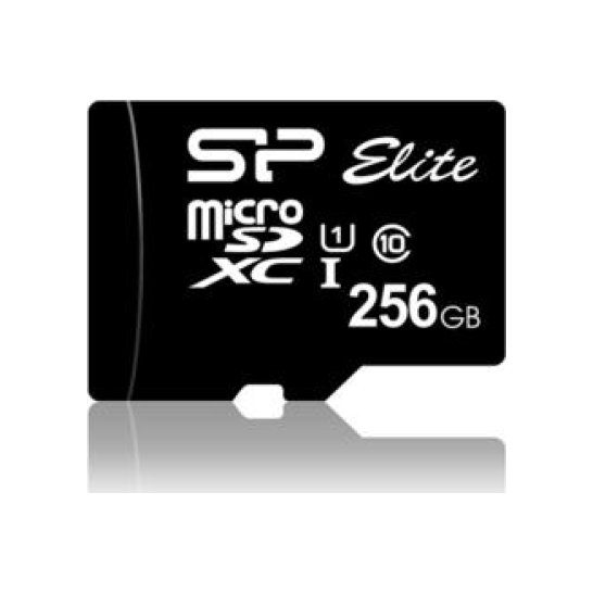 SD Silicon Power 256GB Elite MicroSD incl adapter Zwart