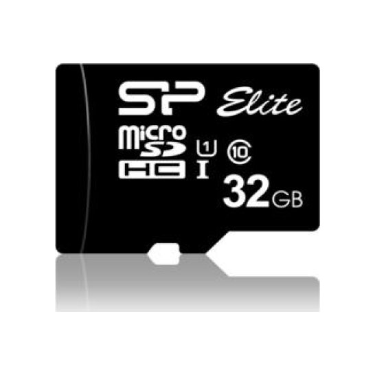 SD Silicon Power 32GB Elite MicroSD incl. SD-adapter Zwart